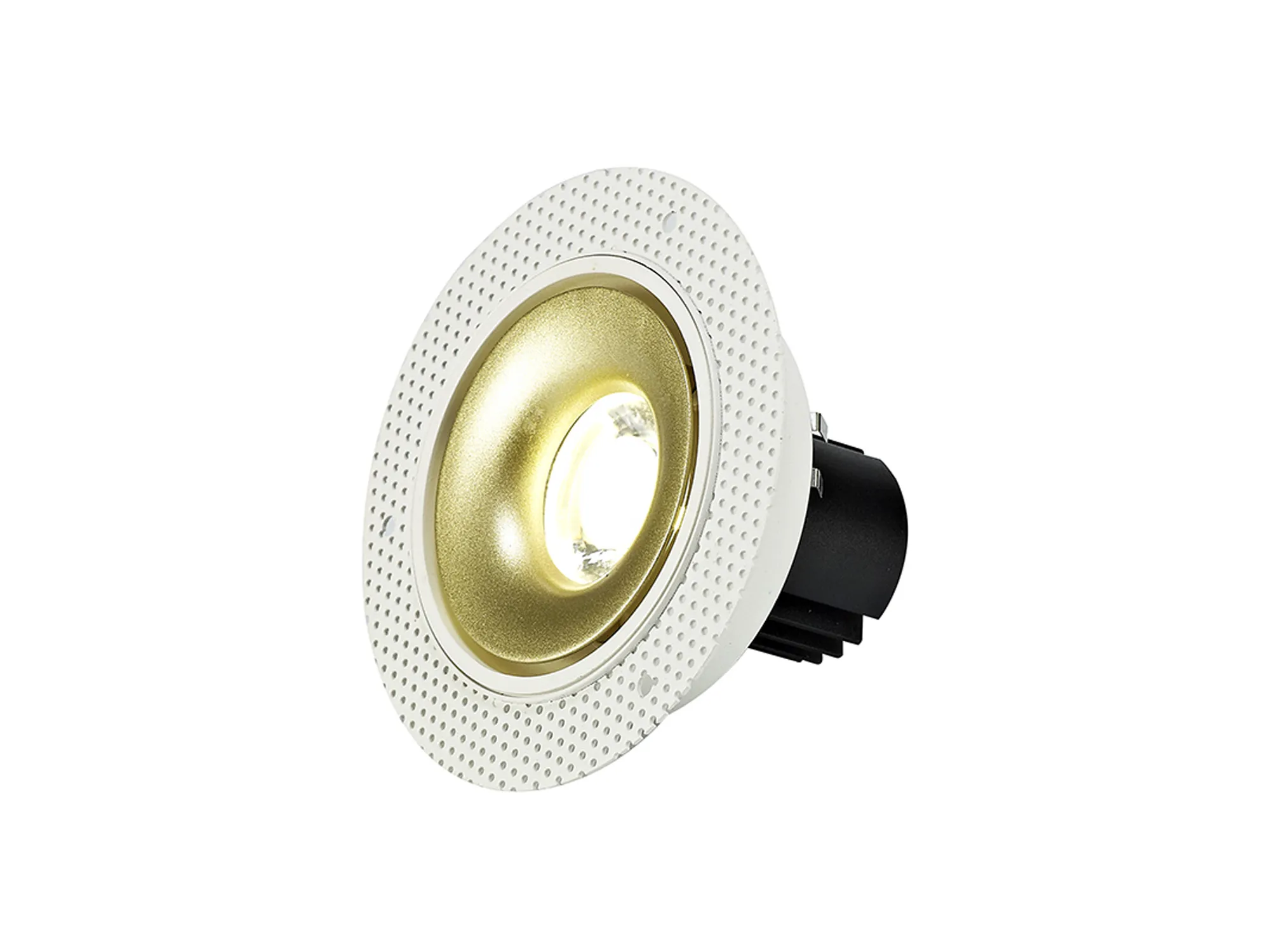 Bolor T 9 Tridonic Powered 9W 2700K 770lm 36° CRI>90 LED Engine White/Gold Trimless Fixed Recessed Spotlight, IP20 DM202079  Dlux Bolor T 9